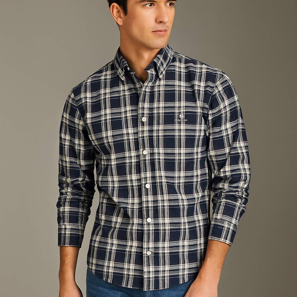 Men's Plaid Button-Up Shirt