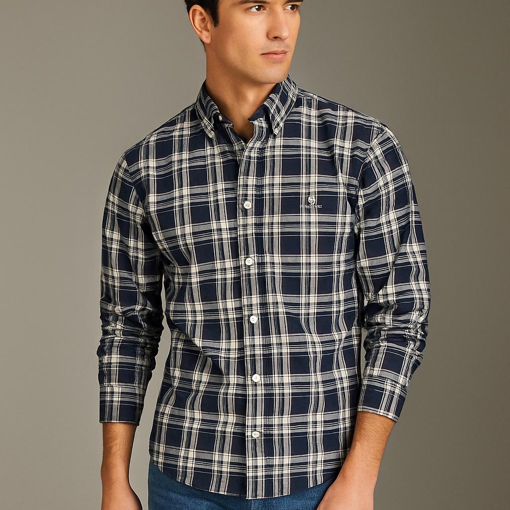 Men's Plaid Button-Up Shirt